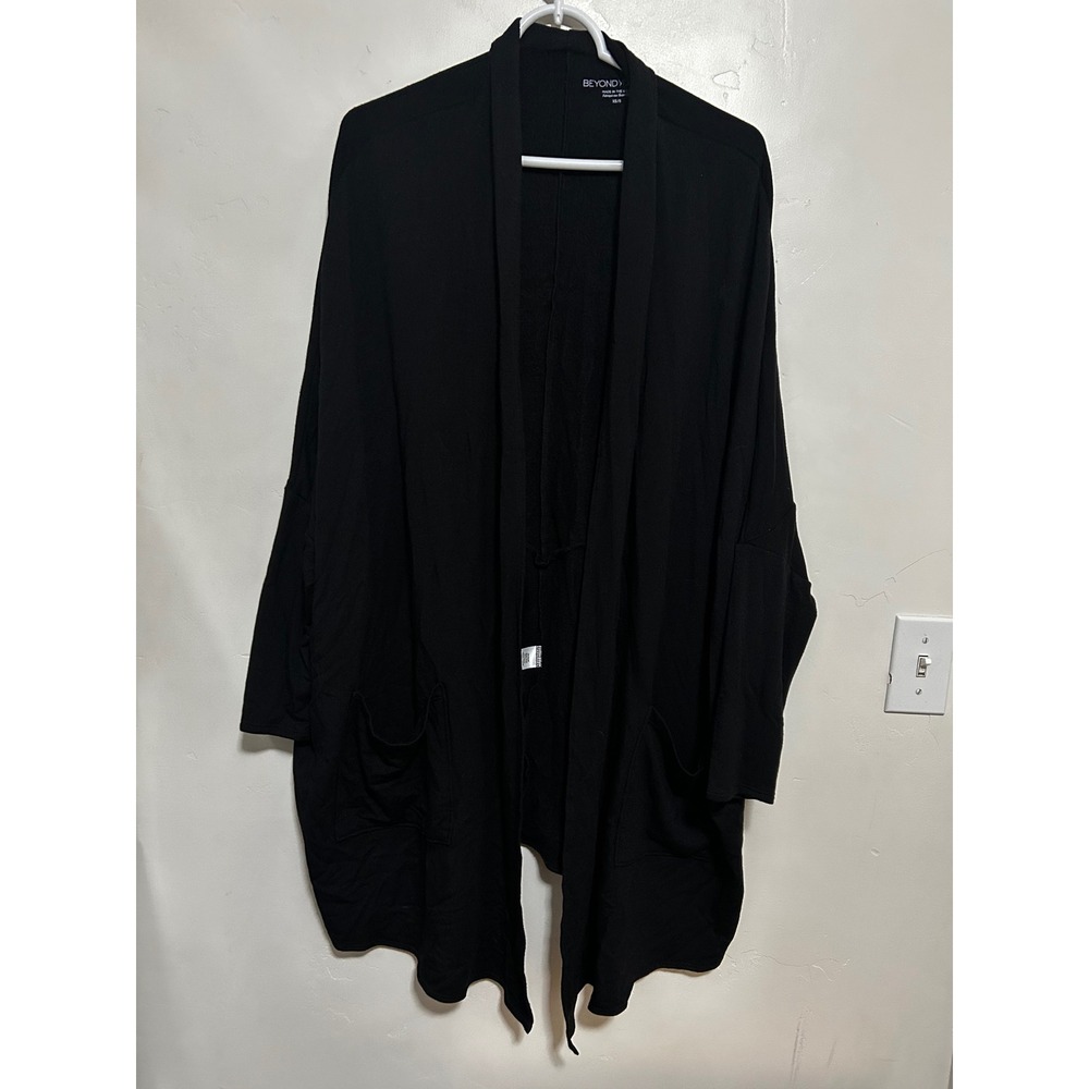 Beyond Yoga Womens Black Open Front Cardigan Oversized Modal Wrap XS/S